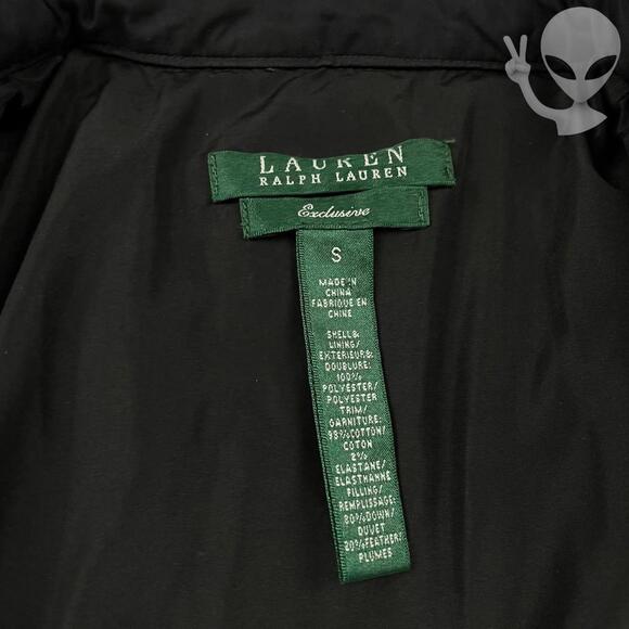 LRL Ralph Lauren Coat Small Black Quilted Long Puffer Winter Jacket Vintage - Picture 5 of 7